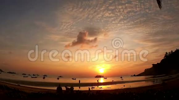 时光流逝海滩日落视频的预览图