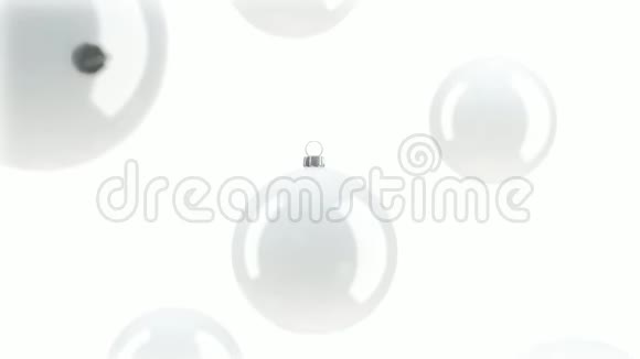 空白白色圣诞树球坠落模型循环开关视频的预览图