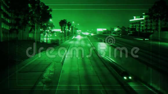 绿色目标安全摄像头高速公路监控视频的预览图