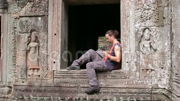 旅游旅游前汗寺读书吴哥柬埔寨视频的预览图