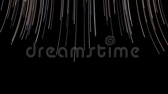 抽象背景与快速飞行垂直弯曲线在黑色背景无缝循环动画空间视频的预览图