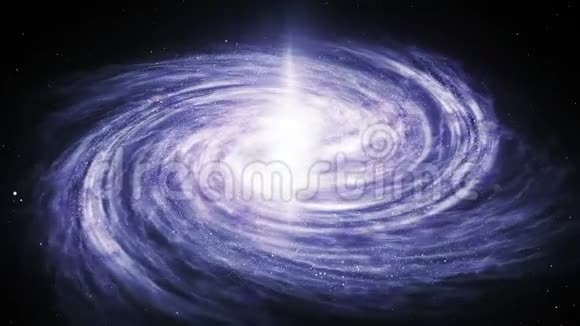 充满恒星和星云的螺旋银河系旋转的无缝环路视频的预览图