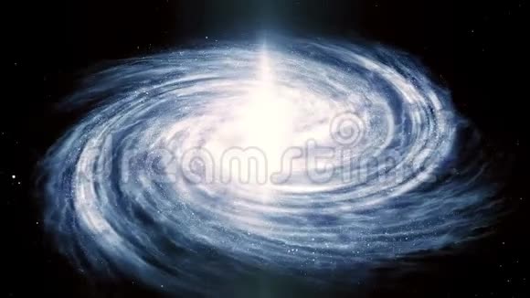 充满恒星和星云的螺旋银河系旋转的无缝环路视频的预览图