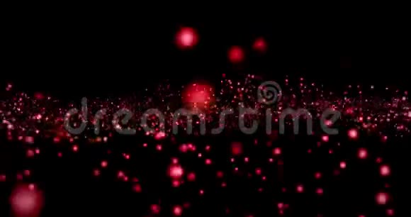 圣诞红光在黑色背景下的地平线上流动光芒节日祝贺欢迎聚会视频的预览图