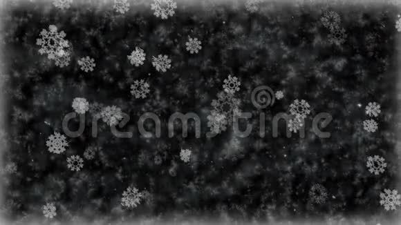 冰冻背景上的霜雪花寒假无缝循环动画视频的预览图