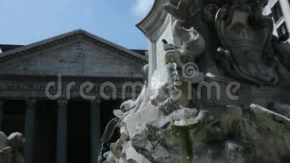 鸽子起飞万神殿喷泉意大利视频的预览图