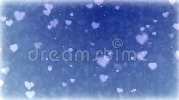 冰冻背景下的冰霜心脏情人节假期无缝循环动画视频的预览图