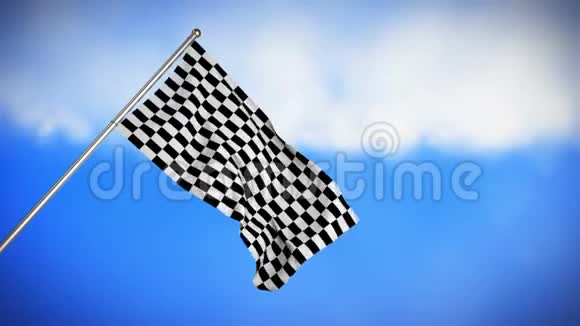 悬挂在杆上的赛车旗视频的预览图