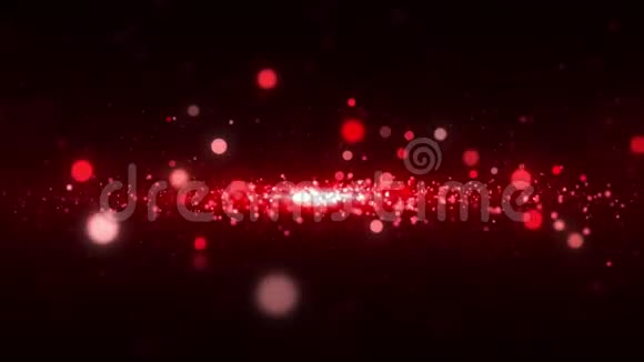 奢华的红色粒子闪耀着新年快乐和圣诞快乐的抽象背景视频的预览图