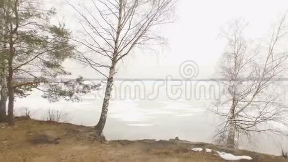 冰冻湖的空中拍摄视频的预览图