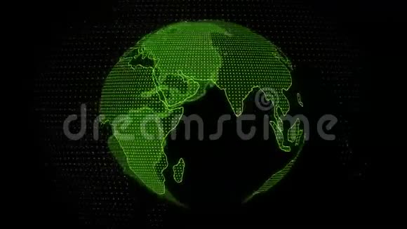 绿色旋转数字地球仪视频的预览图