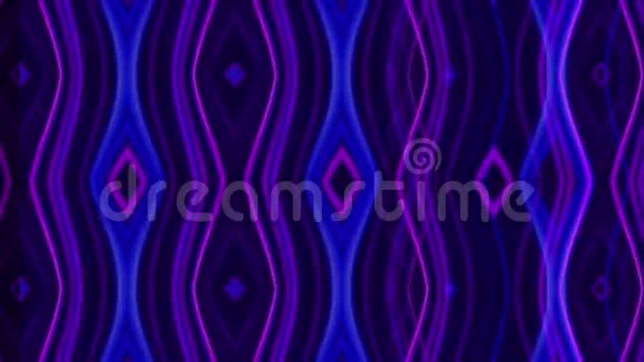 黑色背景上脉动图案的抽象动画目标平滑的霓虹灯图案在黑暗的背景下移动视频的预览图