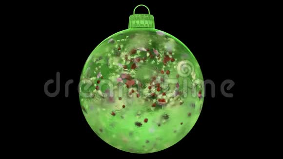 圣诞绿冰玻璃装饰彩色花瓣阿尔法哑光环视频的预览图