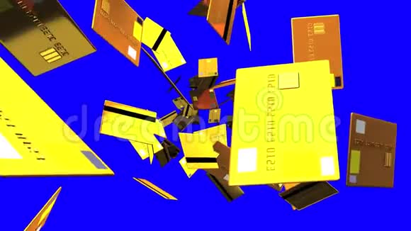 蓝色钥匙的黄金信用卡视频的预览图