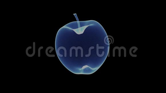 旋转蓝苹果的全息图视频的预览图