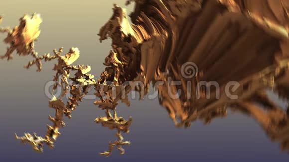 奇异超现实神器未来主义技术分形金色金属超结构概念艺术无缝视频视频的预览图