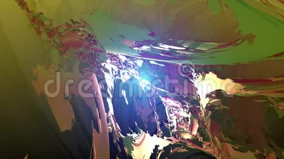 抽象骨林超现实分形洞穴地质光辉视频视频的预览图