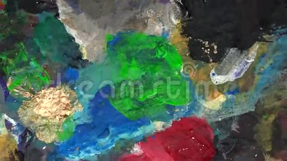 油漆调色板的颜色细节转盘视频的预览图