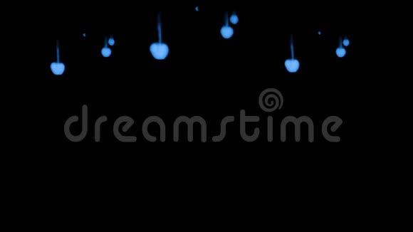 用Luma哑光将Inky注射到水中的三维渲染黑色背景的蓝墨水视频的预览图