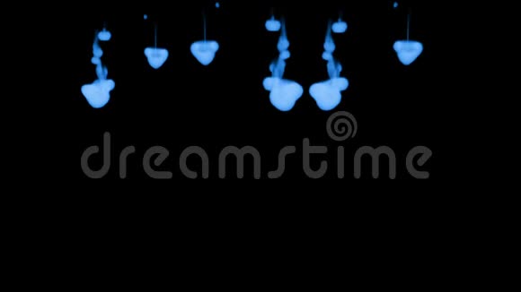 用Luma哑光将Inky注射到水中的三维渲染黑色背景的蓝墨水1视频的预览图