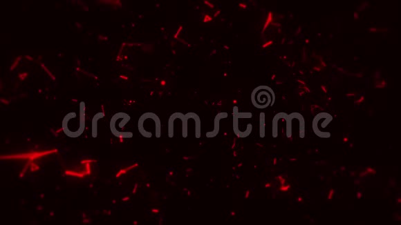 在一个三维空间内的红点和线环运动背景视频的预览图