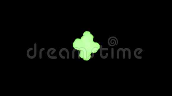 用Luma哑光将Inky注射到水中的三维渲染黑色背景的绿色墨水视频的预览图