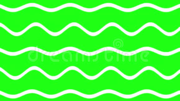 摘要白色线条波浪状绿色背景运动阿尔法视频视频的预览图