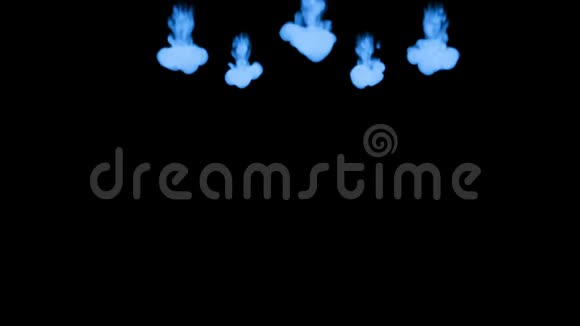 用Luma哑光将Inky注射到水中的三维渲染黑色背景的蓝墨水2视频的预览图