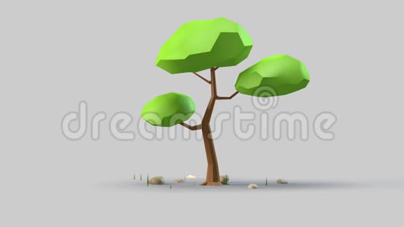 树木三维设计与花园运动灰色的可爱植物视频的预览图
