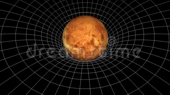 金星行星旋转空间时间弯曲漏斗无缝圈动画新质量世界科学酷视频的预览图