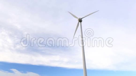 风力涡轮机覆盖蓝天视频的预览图
