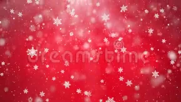 红色优雅的抽象银雪雪花颗粒视频的预览图
