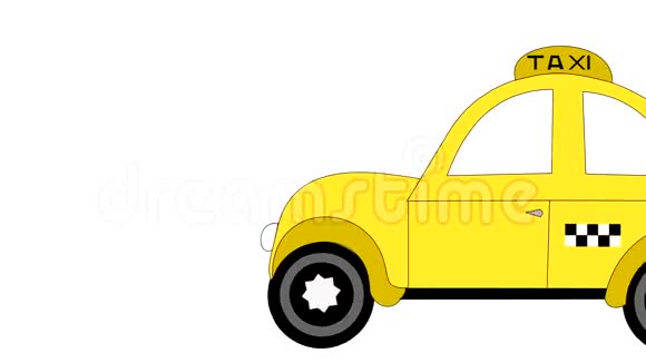 出租车乘坐白色背景广告动画视频的预览图