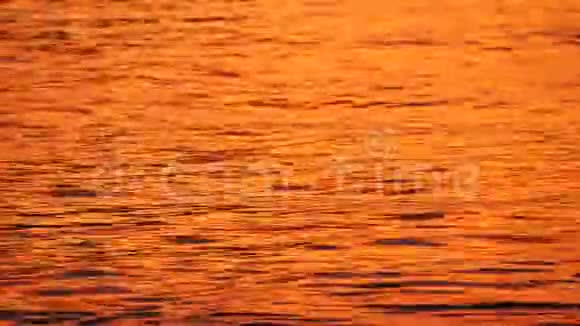 日落前海水中的波浪纹理视频的预览图