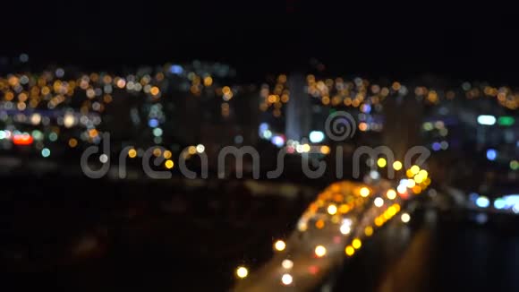 釜山市晚上背景是bokeh视频的预览图