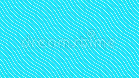 动态波浪运动中的白色曲线蓝色背景未来的几何对角线图案背景视频的预览图