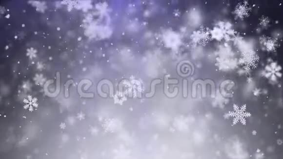圣诞运动背景蓝色主题与雪灯在优雅视频的预览图