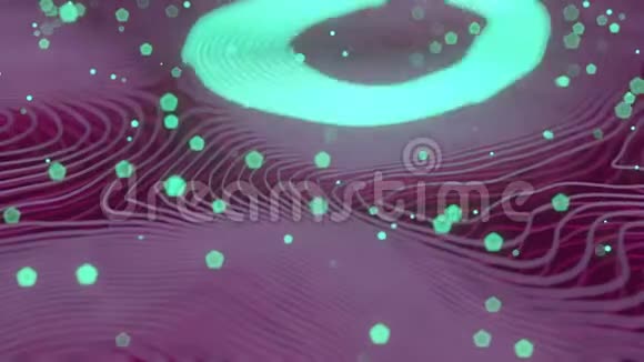 粉红色变形的波浪线带有运动发光元素3D渲染循环动画视频的预览图