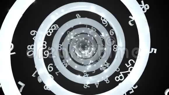 时间无止境的抽象螺旋与许多数字三维渲染计算机生成的背景视频的预览图