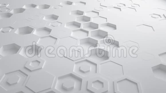 白色抽象六角几何表面无缝环4KUHD正面视图视频的预览图
