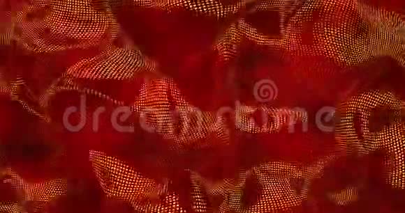 红色闪闪发光的丝绸背景魅力缎纹纹理3D渲染循环4k视频的预览图