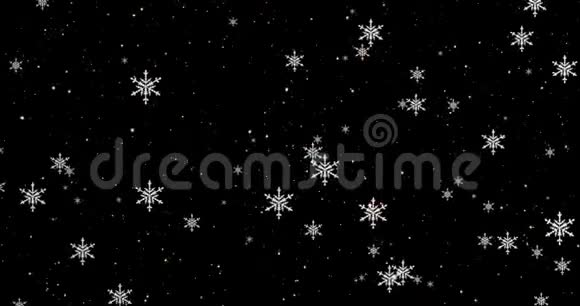 金色雪花和波克灯在黑色的圣诞背景视频的预览图
