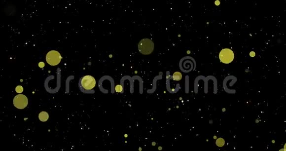 黑色圣诞背景上的金色纸屑和bokeh灯视频的预览图