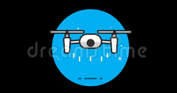 无人机优质平板图标动画阿尔法频道视频的预览图