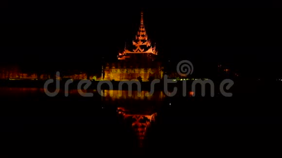 缅甸曼德勒佛塔夜间开放视频的预览图