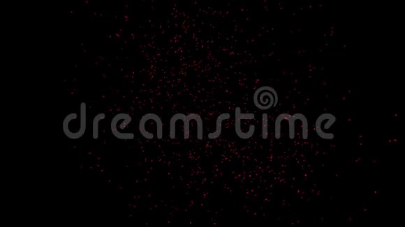摘要红点是带有黑色背景的随机移动动画视频的预览图