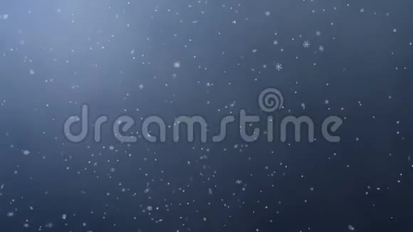 深灰色无缝的抽象背景与飞雪和雪花视频的预览图