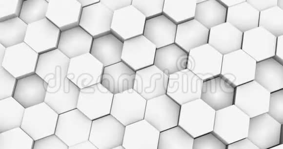 几何白色立方体三维运动镜头视频的预览图