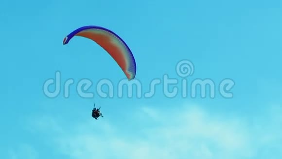 几个滑翔伞在蓝天上翱翔视频的预览图