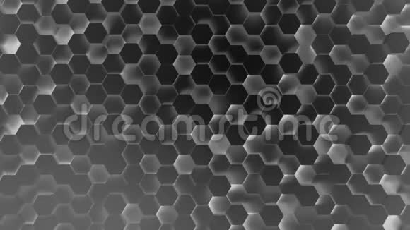 荧光效果为4k的黑色六边形背景技术背景视频的预览图